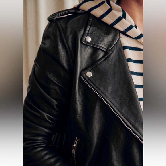 Sezane Zig Leather Jacket - Picture 3 of 9